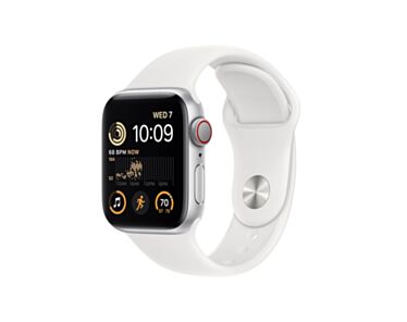 Apple Watch SE GPS + Cellular Koperta 40mm z Aluminium w kolorze Srebrnym z Paskiem sportowym w kolorze Białym