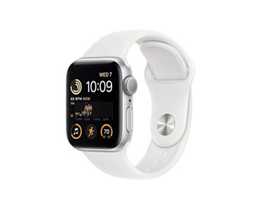 Apple Watch SE GPS Koperta 40mm z Aluminium w kolorze Srebrnym z Paskiem sportowym w kolorze Białym