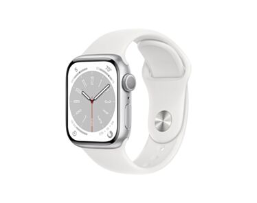 Apple Watch Series 8 GPS Koperta 41mm z Aluminium w kolorze Srebrnym z Paskiem sportowym w kolorze Białym