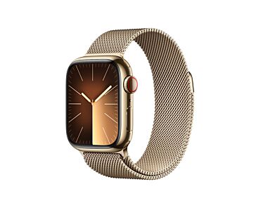 Apple Watch Series 9 GPS + Cellular Koperta 41mm ze Stali nierdzewnej w kolorze Złotym z Bransoletą mediolańską w kolorze Złotym