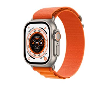 Apple Watch Ultra GPS + Cellular Koperta 49mm z Tytanu z Opaska Alpine w kolorze pomarańczowym - rozmiar L