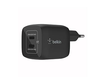 Belkin Ładowarka sieciowa z podwójnym wejściem USB-C GAN z PPS 45W - Czarna