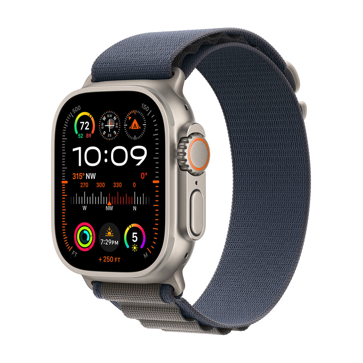 Apple Watch Ultra 2 GPS + Cellular Koperta 49mm z tytanu z Opaską Alpine w kolorze niebieskim - rozmiar S