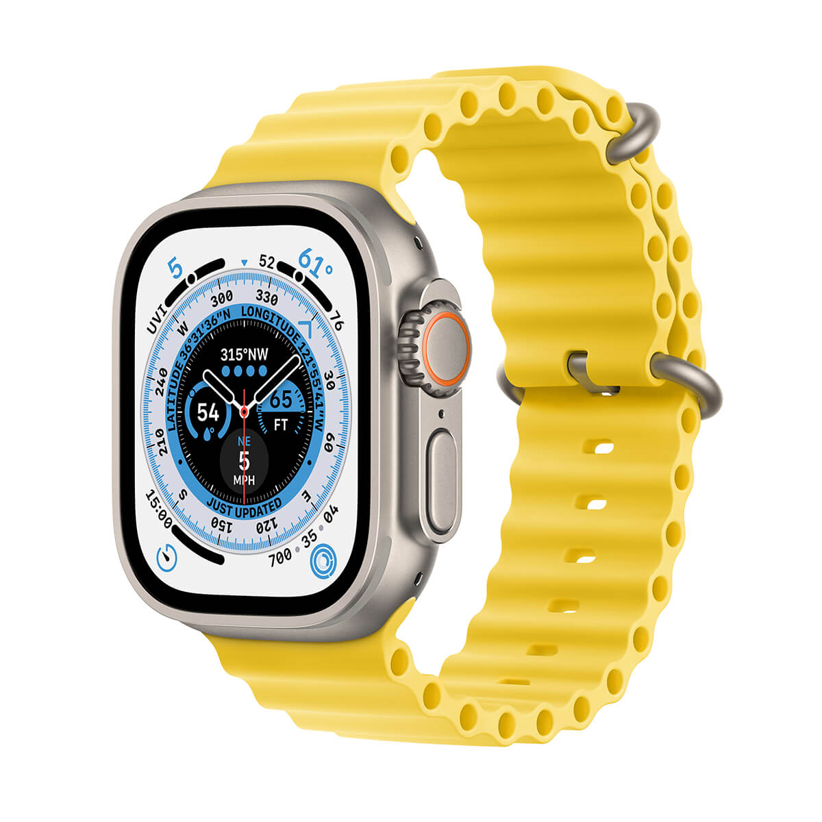 Apple Watch Ultra GPS Cellular Koperta 49mm z tytanu z paskiem Ocean w kolorze żółtym 